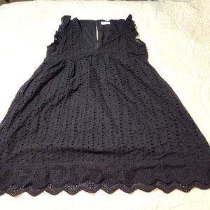 Black v neck eyelet romper